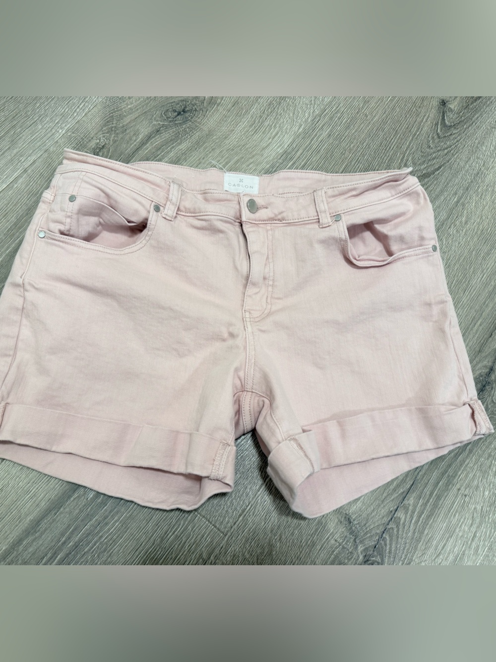Caslon Pale Pink Rolled Hem Denim Shorts